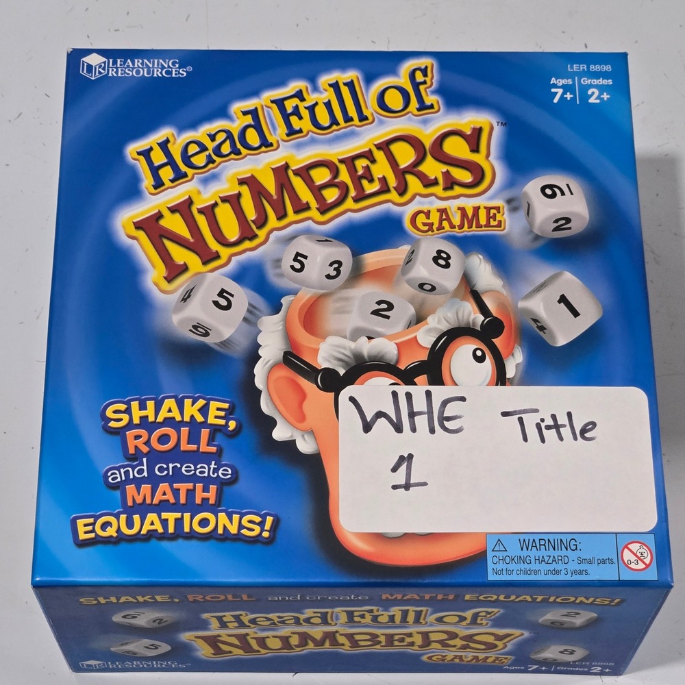 Learning Resources Head Full of Numbers Math Game LER 8898 Dice Ages 7+